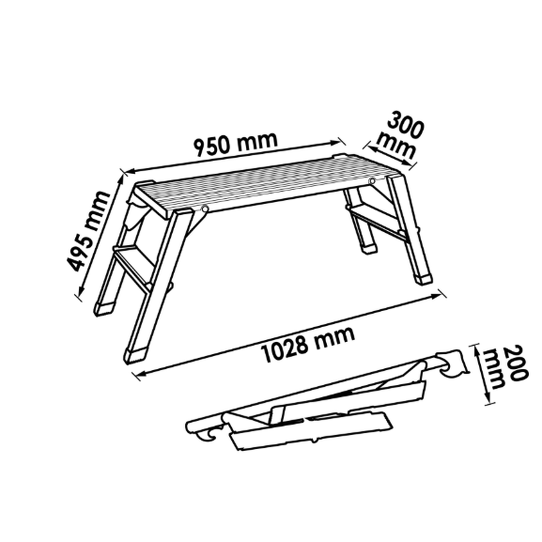 Алюминиевая складная платформа V4638, VIGOR Германия фото