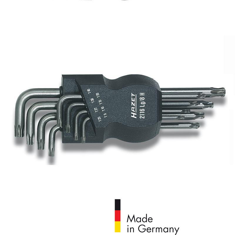 Набір Г-подібних ключів TORX 8 шт. 2116 Lg / 8H Hazet Німеччина