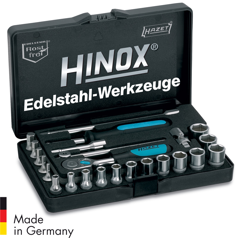 Набір головок Hinox з нержавіючої сталі 1/4" 24 пр. 854X Hazet Німеччина