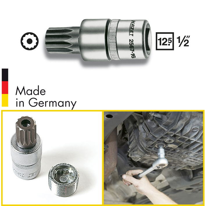 Спецголовка для масляних пробок кпп VAG 2567-16 Hazet Німеччина